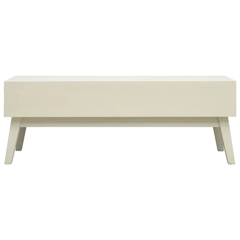 Table basse de salon design moderne avec 2 tiroirs sculpté 110 x 50 x 40 cm MDF gris DEC037318
