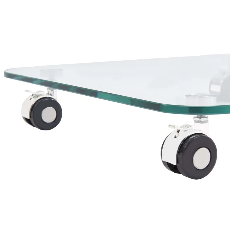 Table d'appoint sur roulettes design moderne 45 x 40 x 63 cm verre trempé DEC037060
