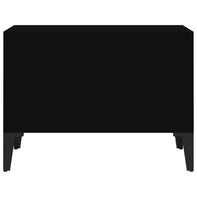 Table basse avec 2 compartiments ouverts design moderne 60 x 50 x 36,5 cm bois d'ingénierie noir et métal DEC039709