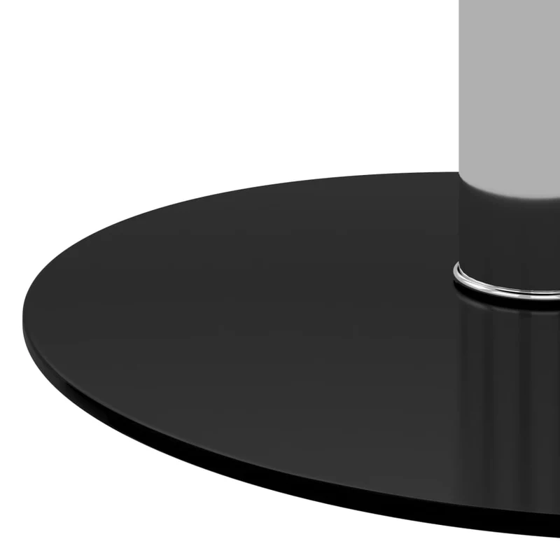 Table d'appoint design moderne diamètre 40 cm verre trempé noir et aluminium DEC039639