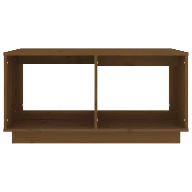 Table basse avec 2 compartiments design moderne 80 x 50 x 40 cm bois massif de pin couleur marron miel DEC039498