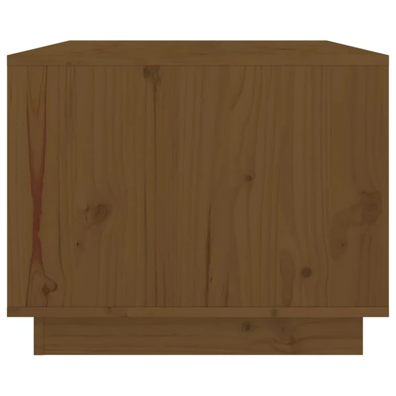 Table basse avec 2 compartiments design moderne 80 x 50 x 40 cm bois massif de pin couleur marron miel DEC039498