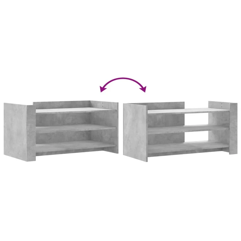 Table basse avec étagères design moderne 100 x 50 x 50 cm bois d'ingénierie gris DEC039238