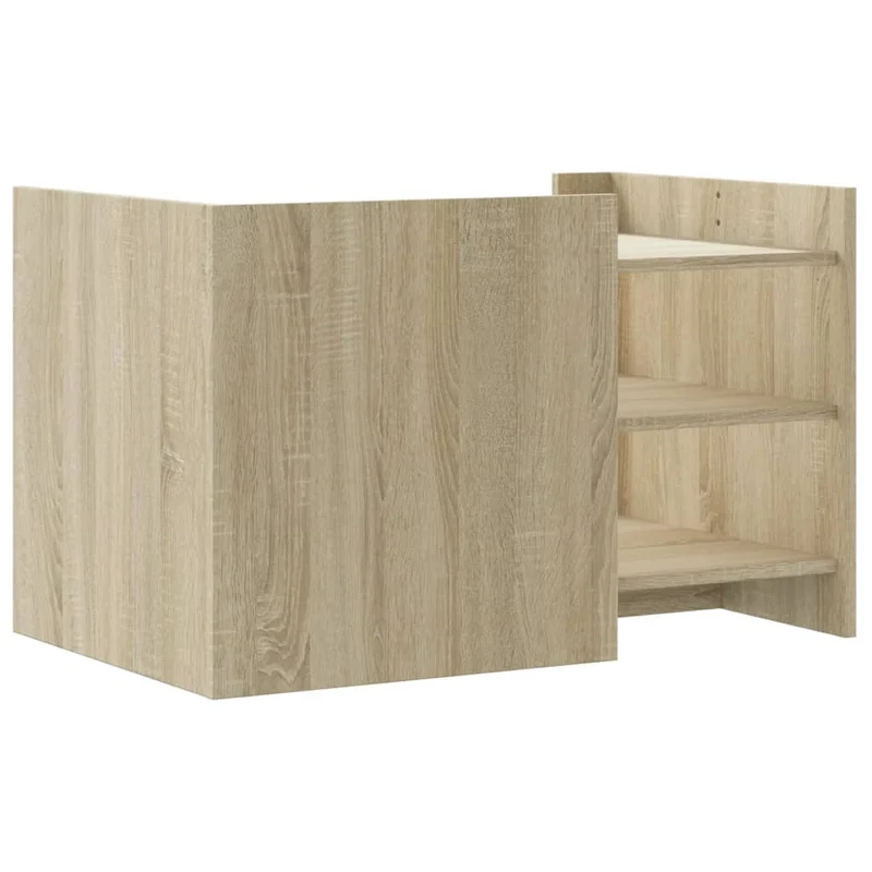 Table basse avec étagères design simple 80 x 50 x 50 cm bois d'ingénierie couleur chêne DEC039002
