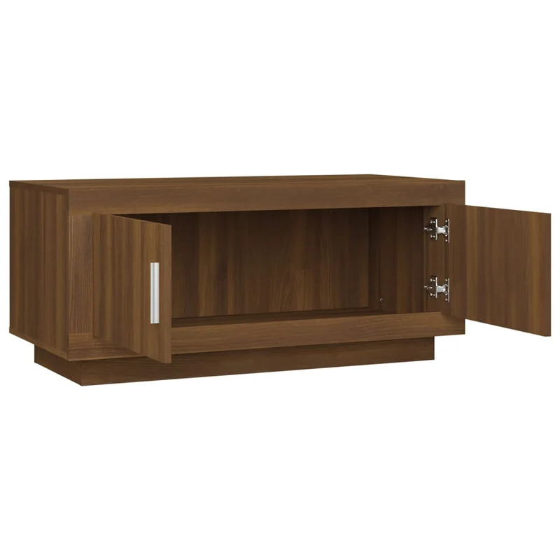 Table basse avec espace de rangement design moderne 102 x 50 x 45 cm bois d'ingénierie marron DEC038637