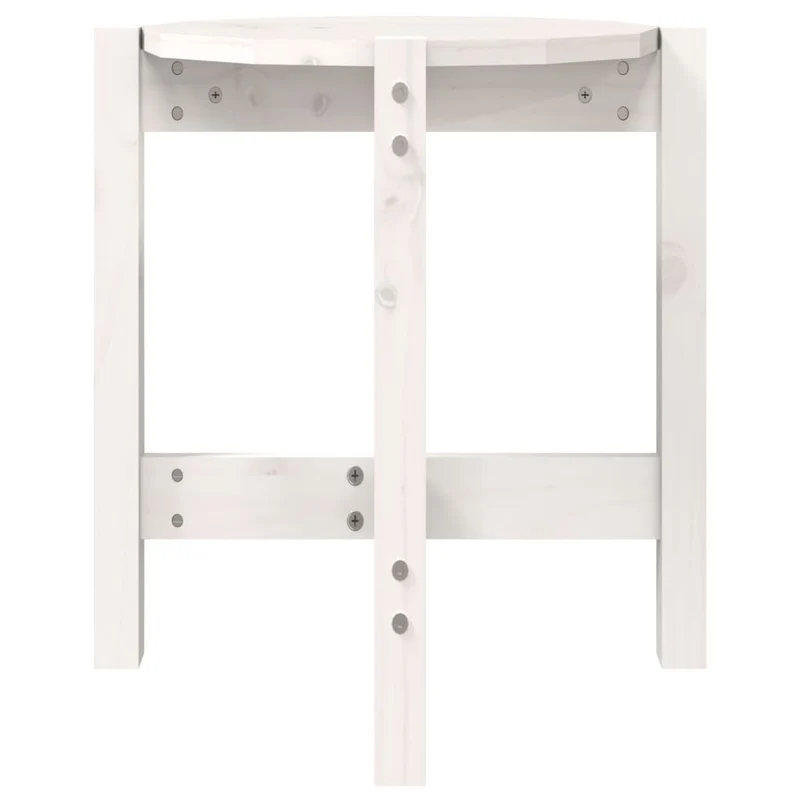 Table d'appoint design simple Ø 42,5 x 45 cm bois massif de pin blanc DEC038205