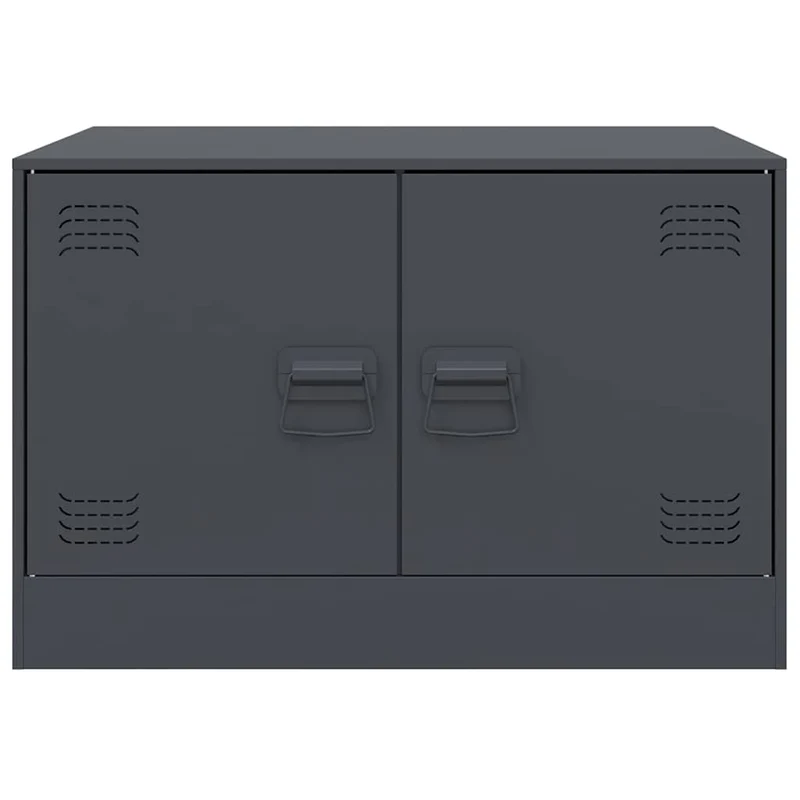 Table basse de salon avec espace de rangement design industriel 67 x 50 x 44 cm acier anthracite DEC037266