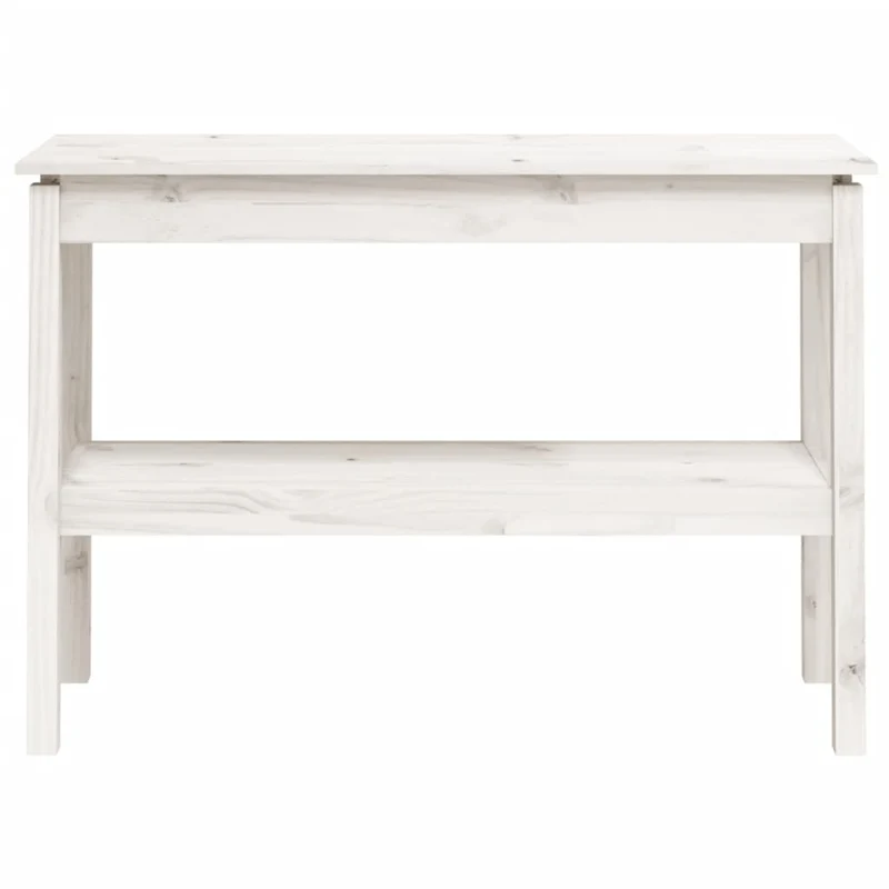Table console style simple 110 x 40 x 75 cm bois de pin solide blanc DEC031693