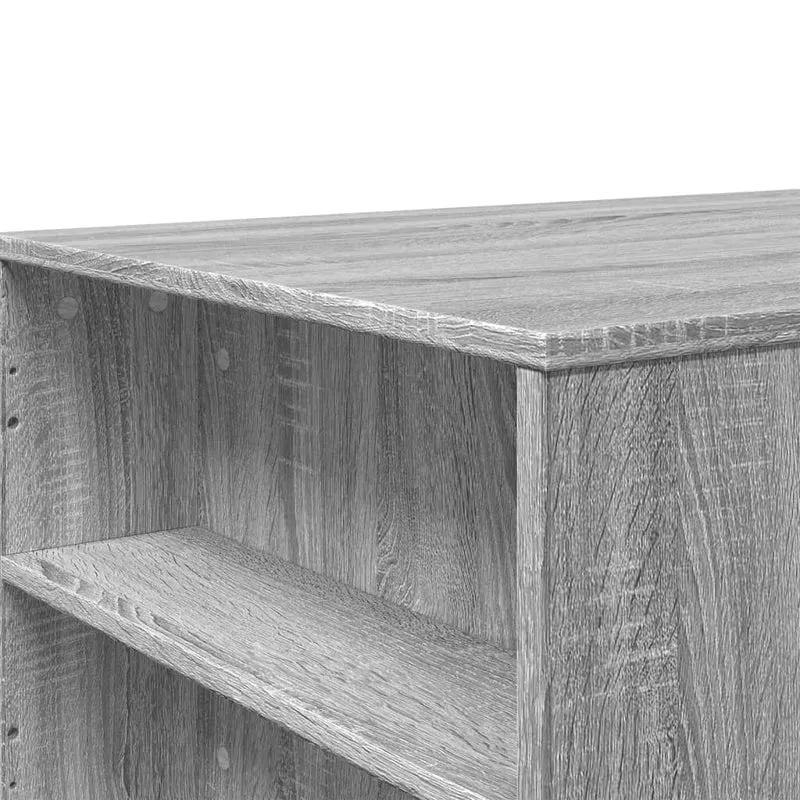 Table basse avec étagères 102 x 55 x 42 cm bois d'ingénierie gris DEC039996