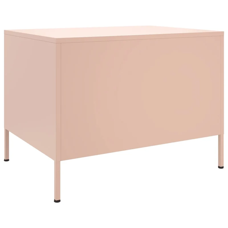 Table basse avec deux compartiments design industriel moderne 68 x 50 x 50,5 cm acier rose DEC039916