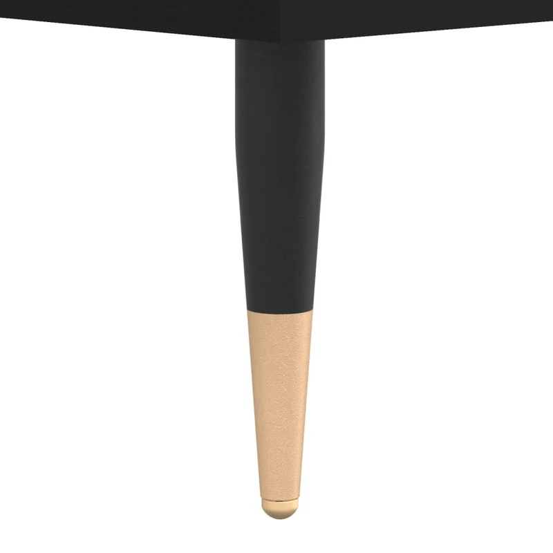 Table basse avec tiroir design moderne 55 x 55 x 36,5 cm bois d'ingénierie noir et métal DEC039688