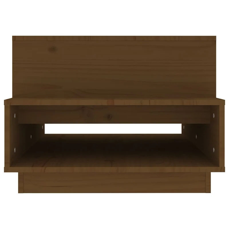 Table basse avec espace de rangement design rustique moderne 80 x 55 x 40,5 cm bois massif de pin couleur marron miel DEC039501