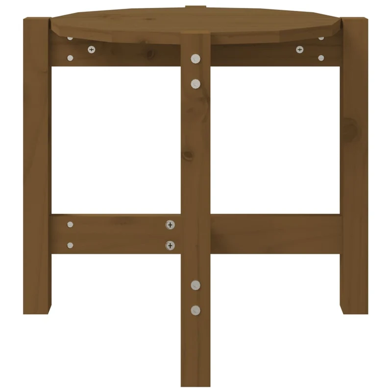 Table basse table d'appoint design simple Ø 52,5 x 45 cm bois massif de pin couleur marron miel DEC039510