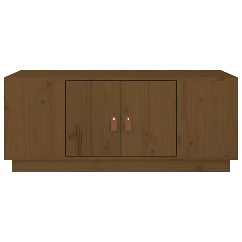 Table basse avec espace de rangement design rustique moderne 100 x 50 x 41 cm bois massif de pin marron DEC039461