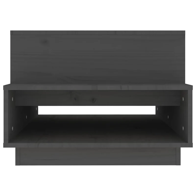 Table basse aec espace de rangement design rustique moderne 80 x 55 x 40,5 cm bois massif de pin gris DEC039206