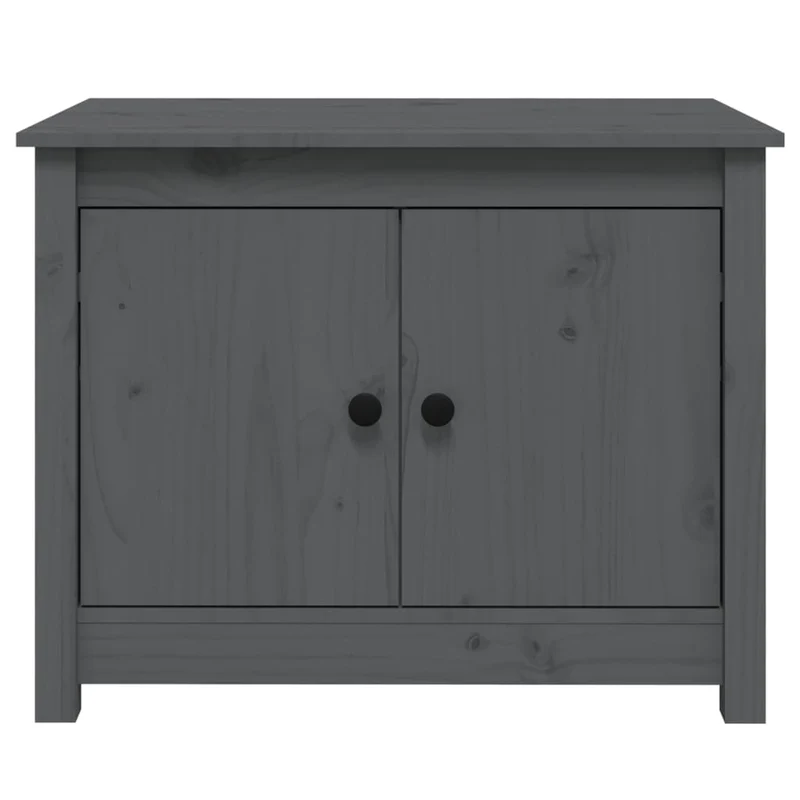 Table basse avec 4 compartiments design rustique 71 x 49 x 55 cm bois massif de pin gris DEC039192