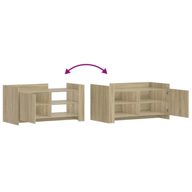 Table basse avec étagères design moderne 100 x 50 x 50 cm bois d'ingénierie couleur chêne DEC038870