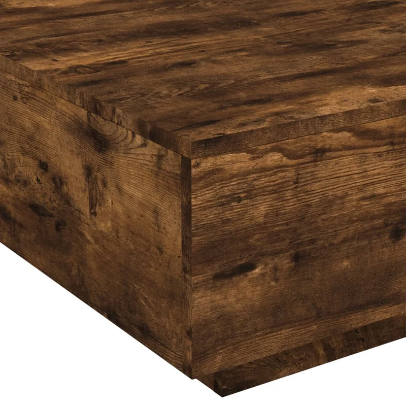 Table basse design rustique 80 x 80 x 31 cm bois d'ingénierie marron DEC038485