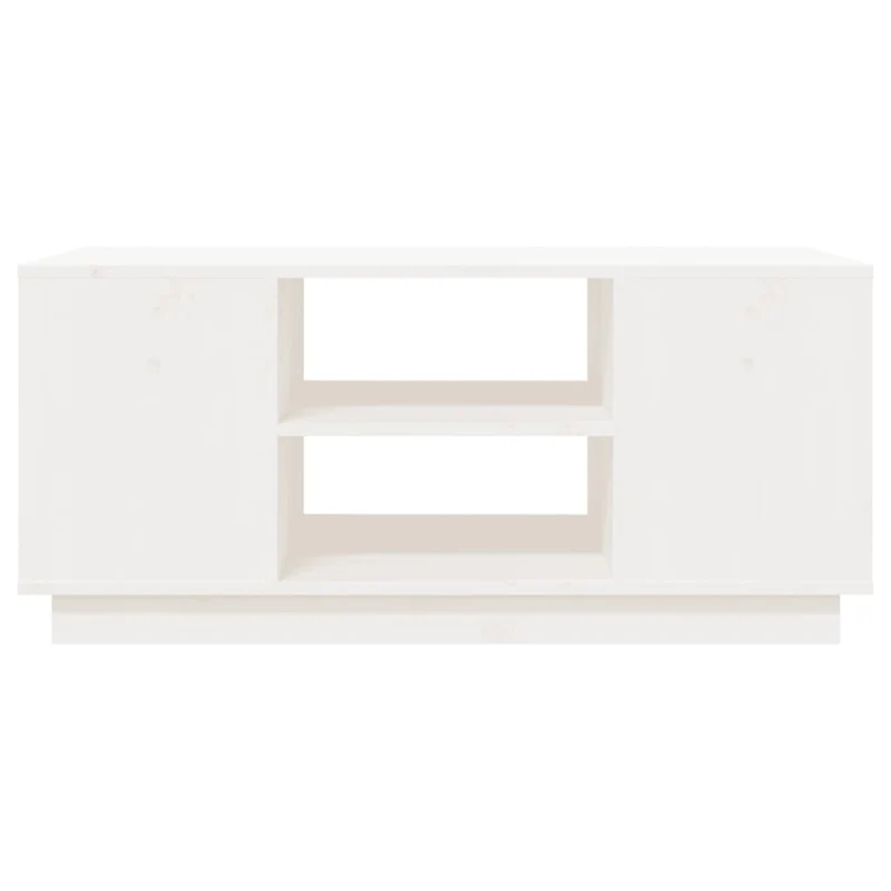 Table basse avec 6 compartiments design moderne 90 x 49 x 40,5 cm bois massif de pin blanc DEC037988
