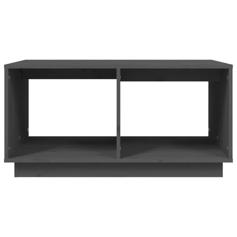 Table basse aec deux compartiments design moderne 80 x 50 x 40 cm bois massif de pin gris DEC039205