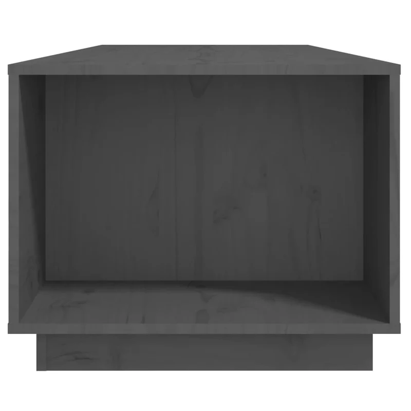 Table basse 4 compartiments et 2 portes design moderne 110 x 50 x 40 cm bois massif de pin gris DEC039165