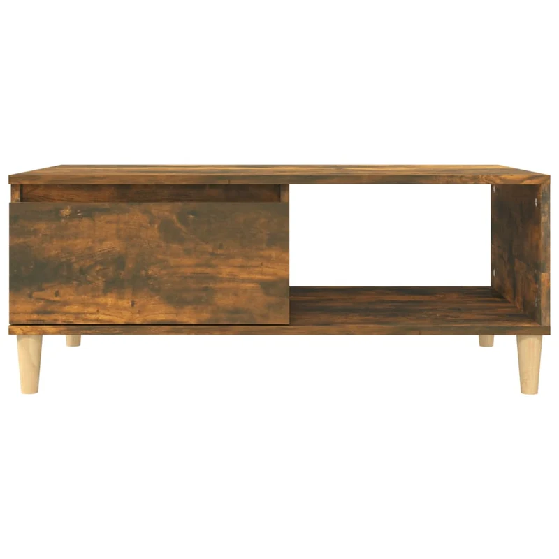 Table basse avec tiroir design rustique 90 x 50 x 36,5 cm bois d'ingénierie marron DEC038528