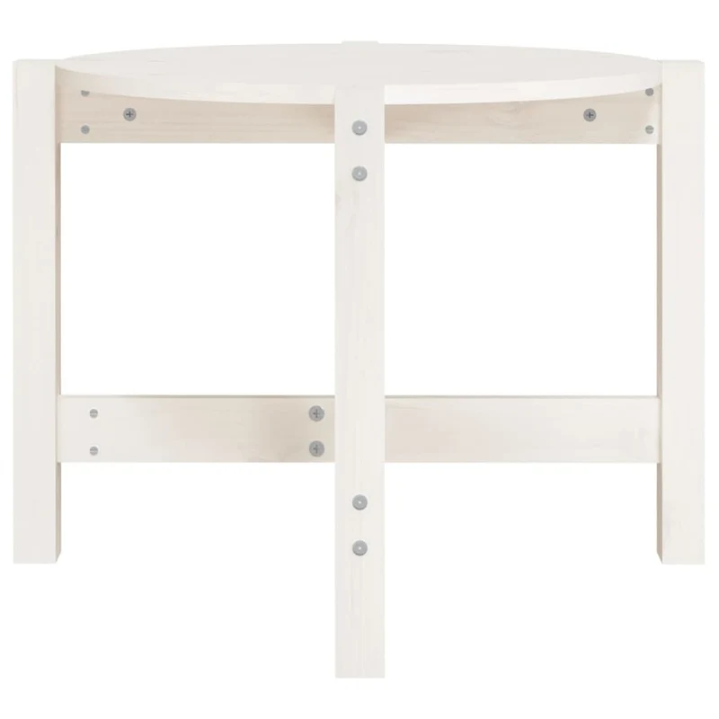 Table d'appoint design simple Ø 62,5 x 45 cm bois massif de pin blanc DEC038210