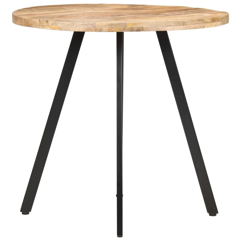 Table d'appoint diamètre 80 cm hauteur 75 cm style industriel en bois de manguier brut et fer DEC036633