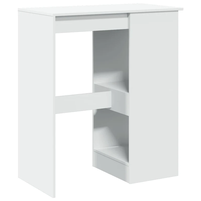 Table d’appoint multifonction avec étagères 90 x 47,5 x 103,5 cm en bois d'ingénierie blanc DEC036357