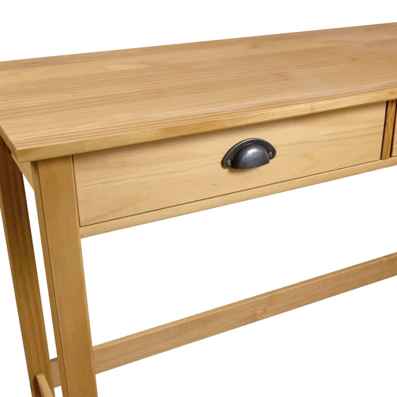 Meuble console d'entrée moderne avec tiroirs 110 x 45 x 74 cm bois de pin marron miel DEC032026