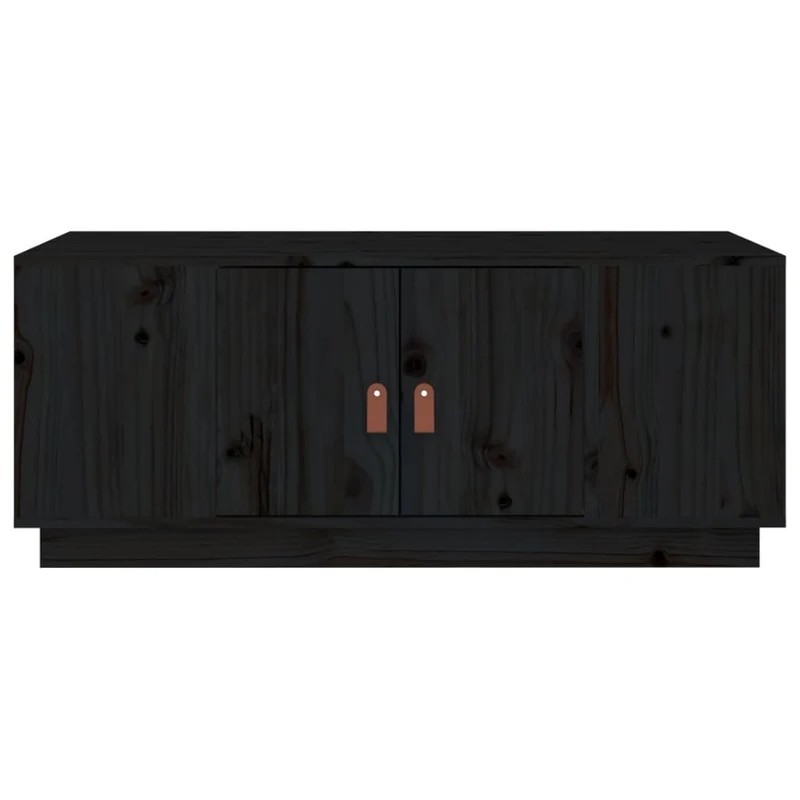 Table basse avec compartiment de rangement design rustique 100 x 50 x 41 cm bois massif de pin noir DEC039552