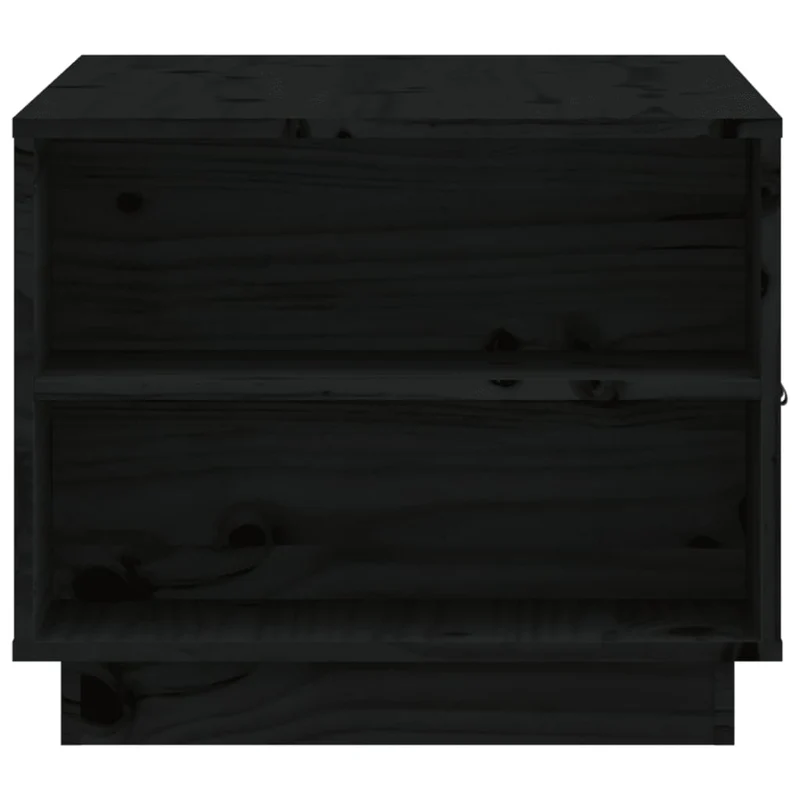Table basse avec compartiment de rangement design rustique 100 x 50 x 41 cm bois massif de pin noir DEC039552