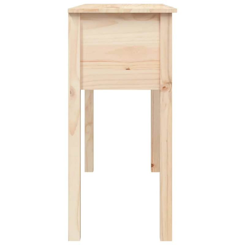 Table console avec deux tiroirs 100 x 35 x 75 cm bois massif de pin non traité DEC031495