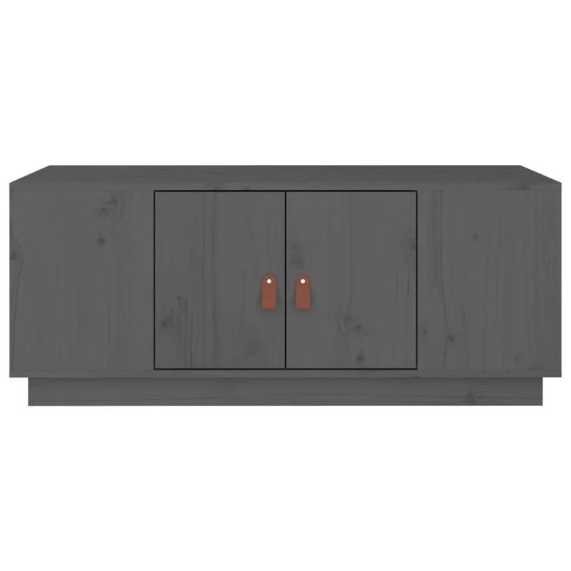 Table basse avec étagères de rangement design rustique moderne 100 x 50 x 41 cm bois de pin gris DEC039154