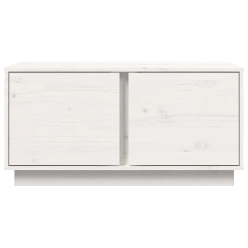 Table basse avec 2 compartiments design moderne 80 x 50 x 40 cm bois massif de pin blanc DEC037958