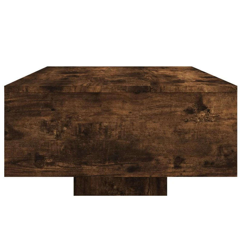 Table basse de salon design moderne avec lumières LED 85 x 55 x 31 cm marron DEC037622