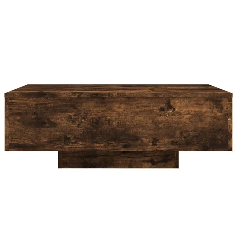 Table basse de salon design moderne avec lumières LED 85 x 55 x 31 cm marron DEC037622