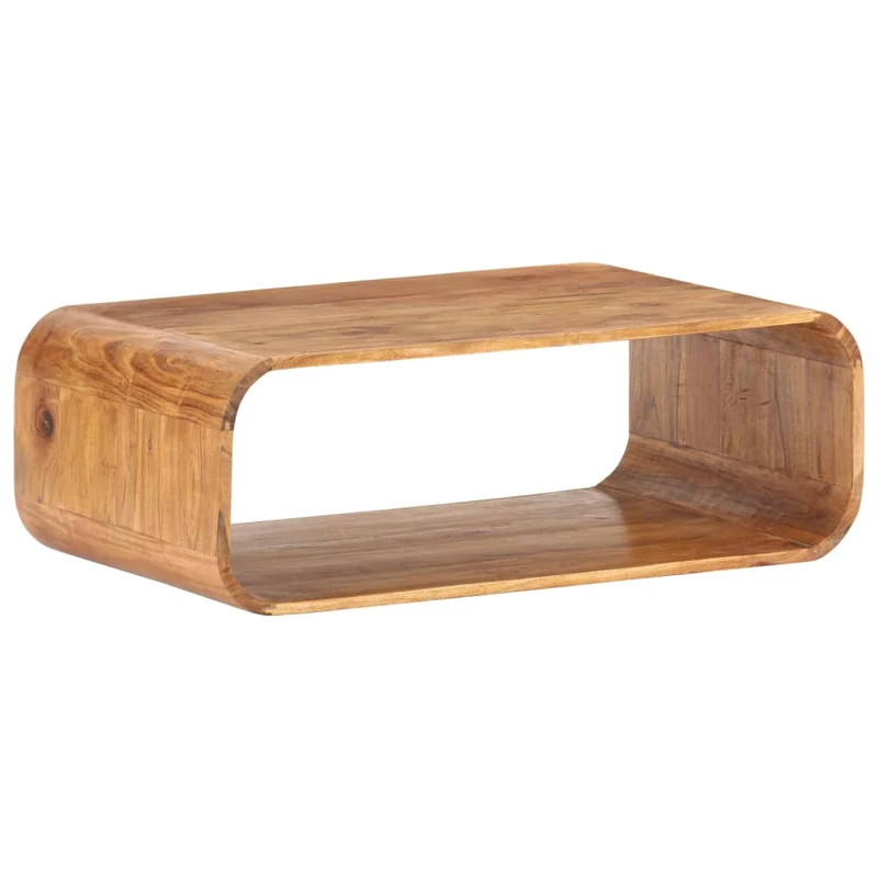 Table basse de salon design rustique vintage 90 x 50 x 30 cm bois d'acacia avec finition couleur miel DEC037218