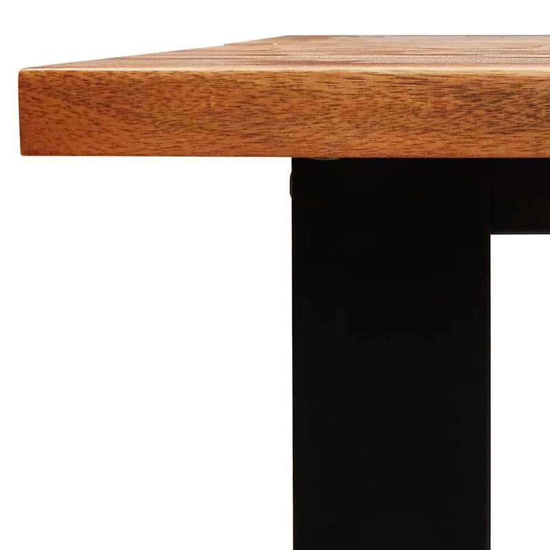Table de salle à manger design industriel 140 x 80 x 75 cm bois d'acacia et acier DEC036714