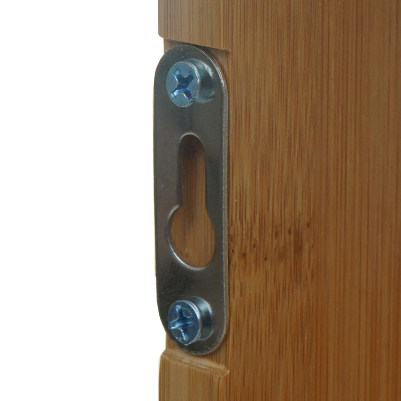 Étagère murale suspendue avec 4 compartiments en bambou 50x50x15 cm 04_0008682