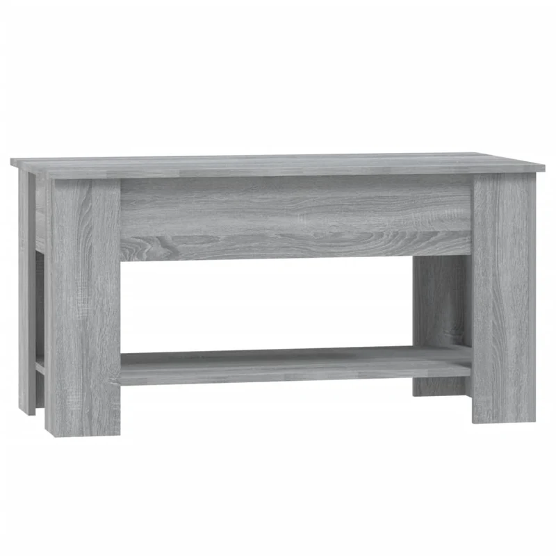 Table basse avec plateau relevable 101 x 49 x 52 cm bois d'ingénierie gris DEC039970