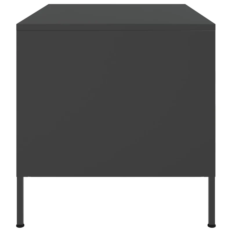 Table basse avec espace de rangement design industriel 68 x 50 x 50,5 cm acier noir DEC039730