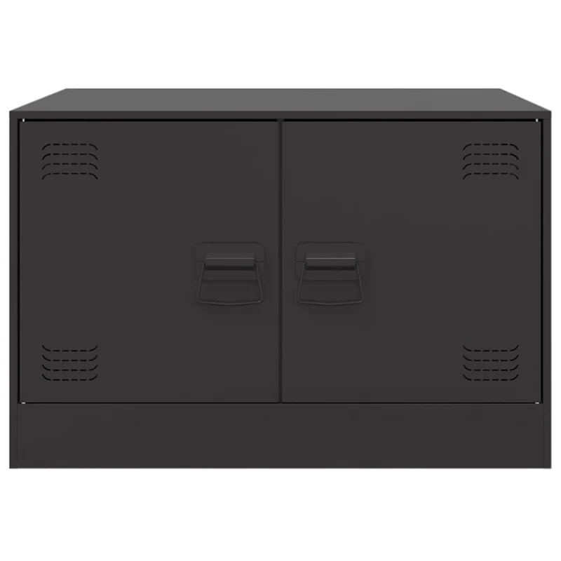 Table basse avec espace de rangement design industriel 67 x 50 x 44 cm acier noir DEC039727
