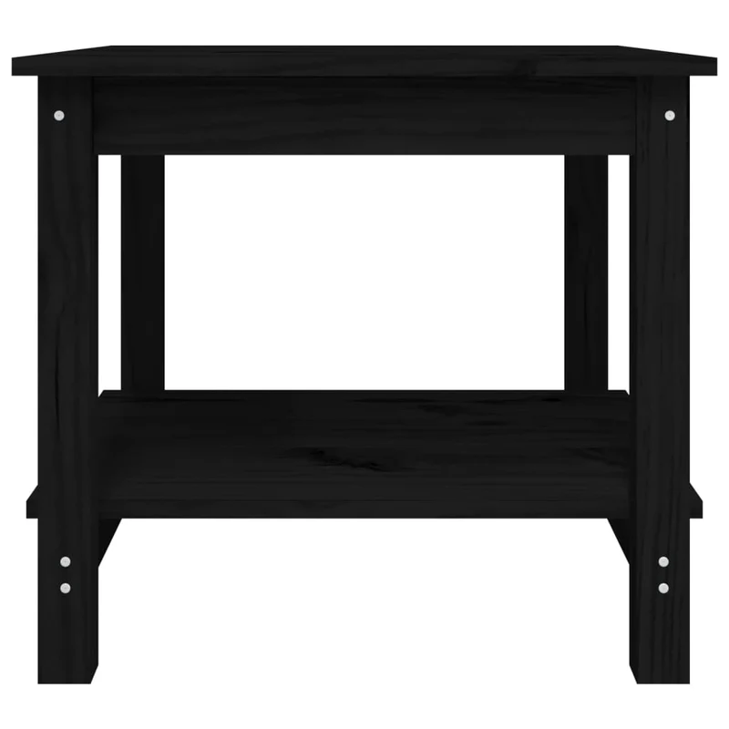 Table basse style simple et rustique 50 x 50 x 45 cm bois massif de pin noir DEC039674
