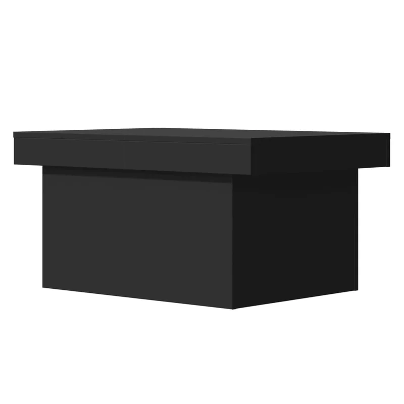 Table basse plateau coulissant design moderne et contemporaine 100 x 55 x 40 cm bois d'ingénierie noir DEC039577