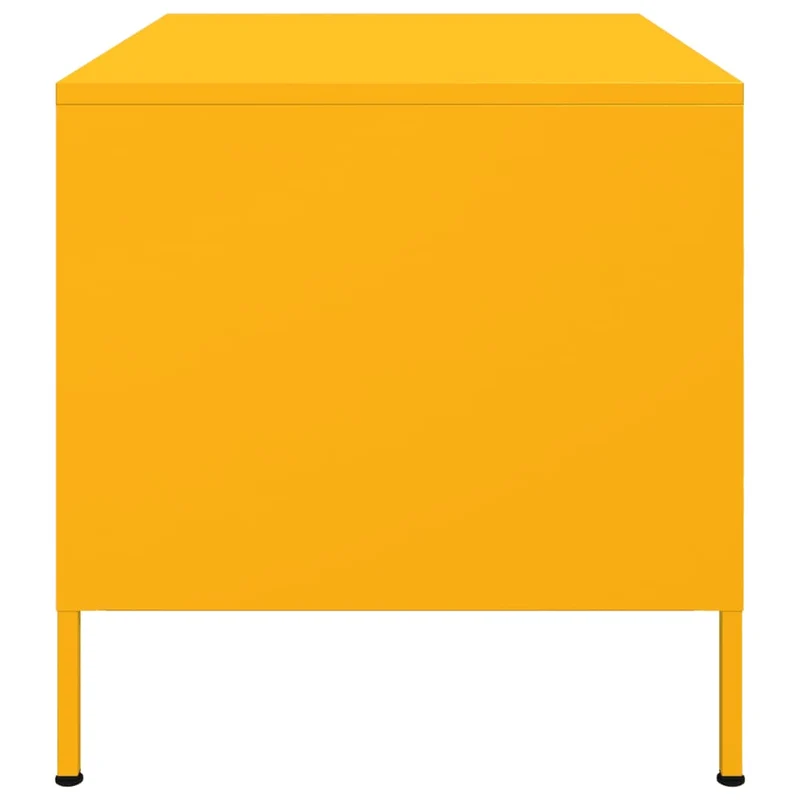 Table basse design industriel contemporain 68 x 50 x 50,5 cm acier jaune moutarde DEC039428