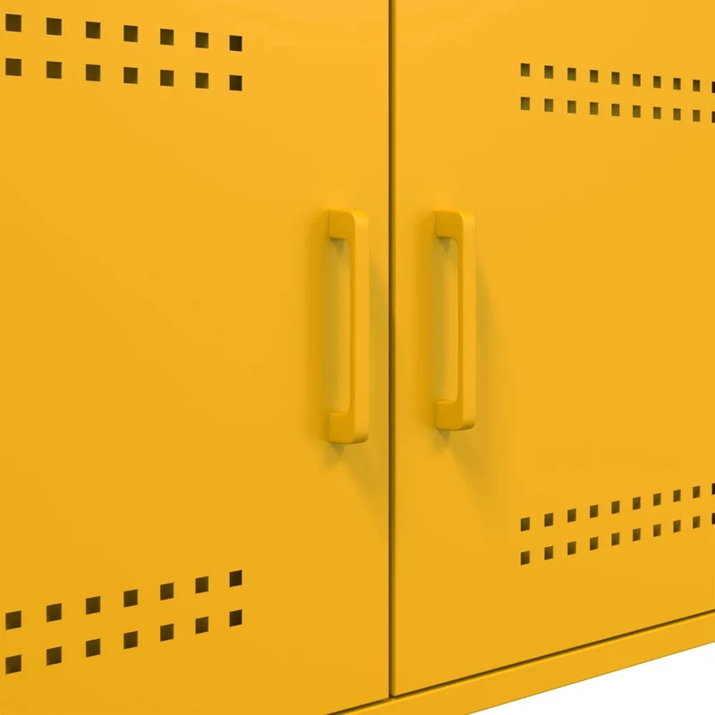 Table basse design industriel contemporain 68 x 50 x 50,5 cm acier jaune moutarde DEC039428