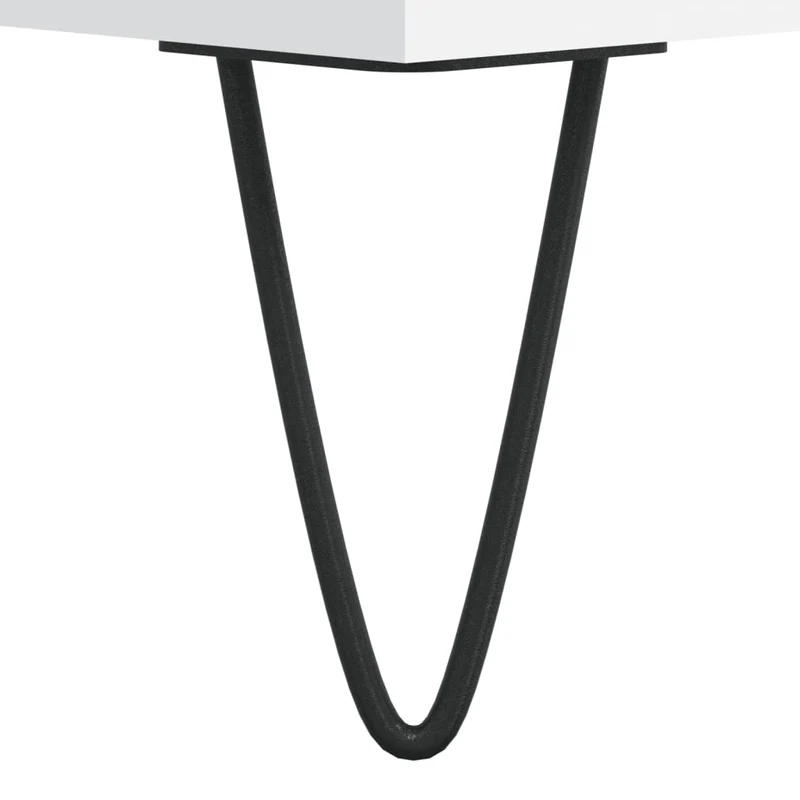 Table basse avec tiroir design moderne et contemporaine 90 x 49 x 45 cm bois d'ingénierie blanc pieds en métal DEC037991