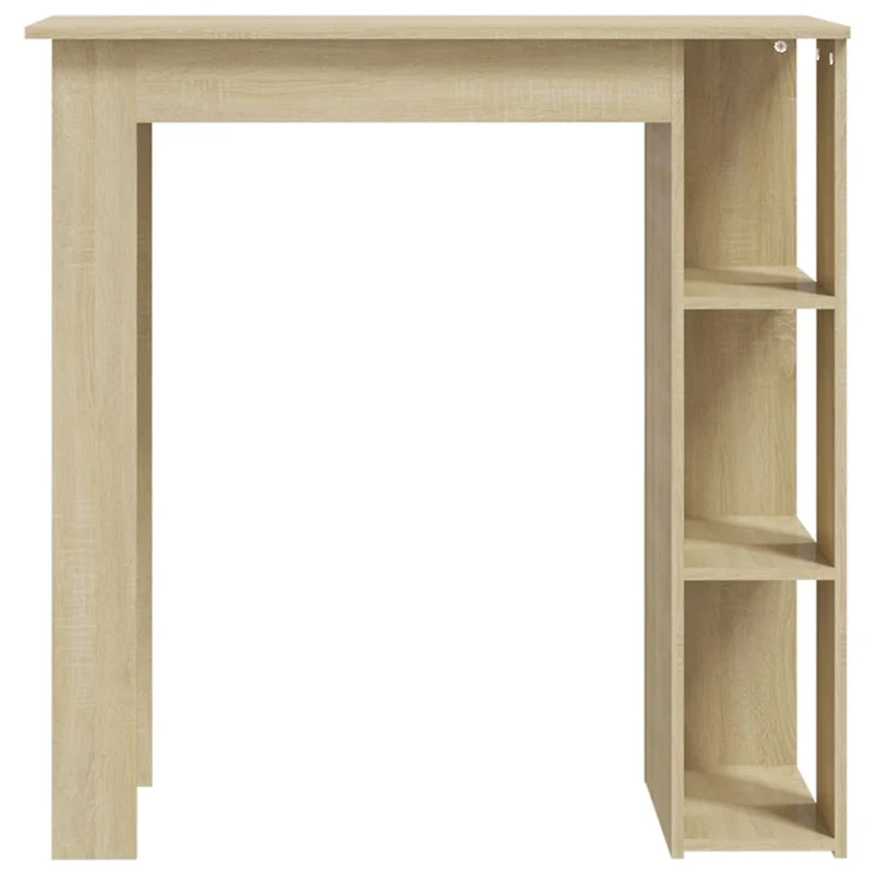 Table d’appoint multifonction avec étagère 102 x 50 x 103,5 cm en bois d'ingénierie couleur chêne DEC036346