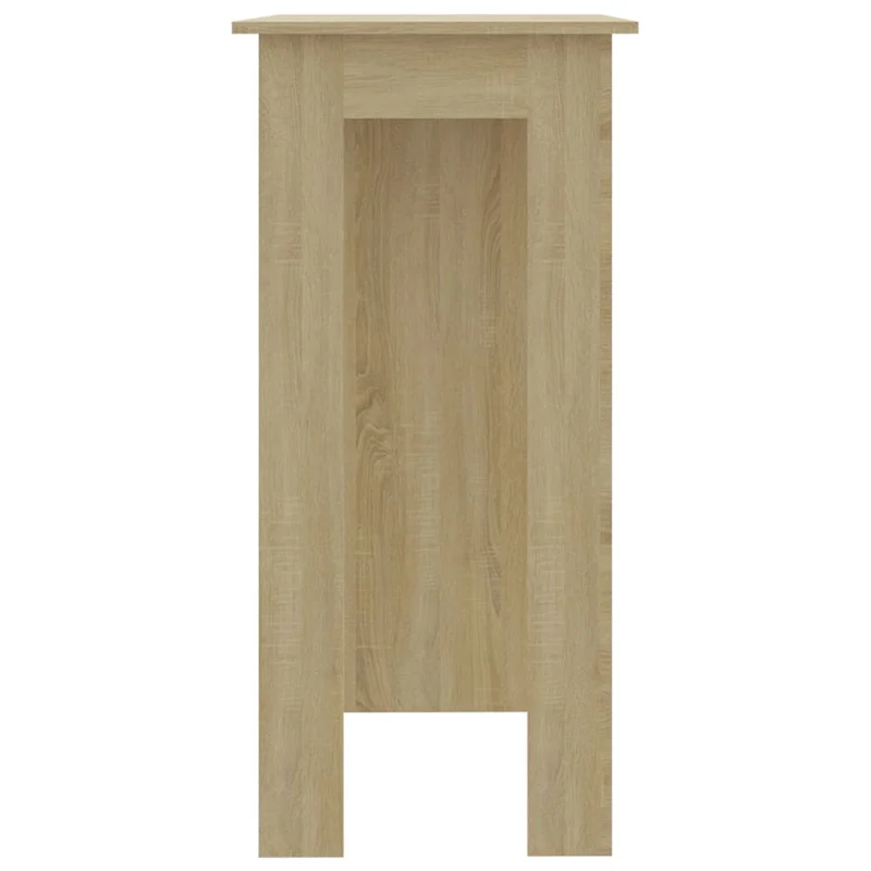 Table d’appoint multifonction avec étagère 102 x 50 x 103,5 cm en bois d'ingénierie couleur chêne DEC036346